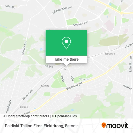 Карта Paldiski-Tallinn Elron Elektrirong