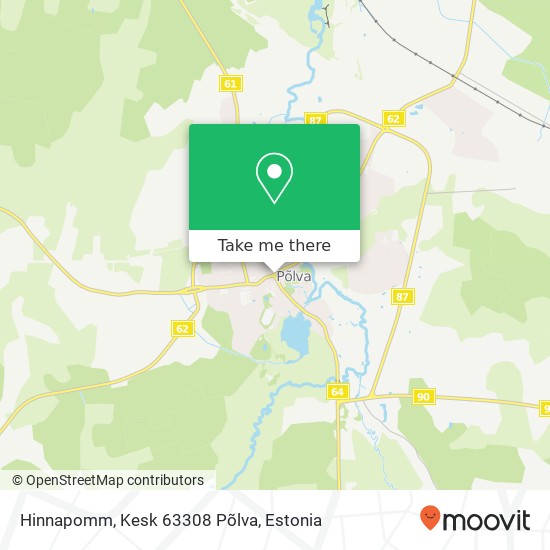 Hinnapomm, Kesk 63308 Põlva map