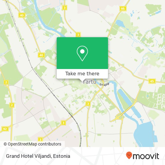 Карта Grand Hotel Viljandi, Lossi 11 51003 Tartu