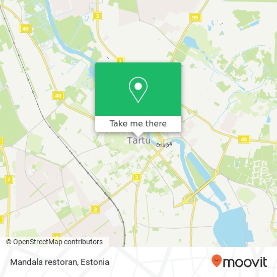 Карта Mandala restoran, Rüütli 3 51004 Tartu