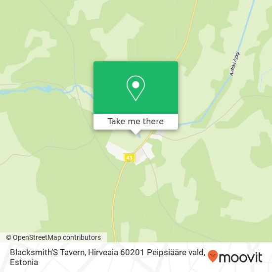 Карта Blacksmith’S Tavern, Hirveaia 60201 Peipsiääre vald