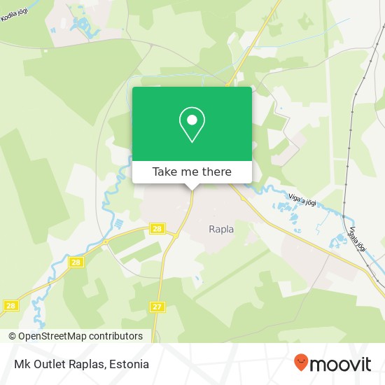 Карта Mk Outlet Raplas, Tallinna maantee 79512 Rapla
