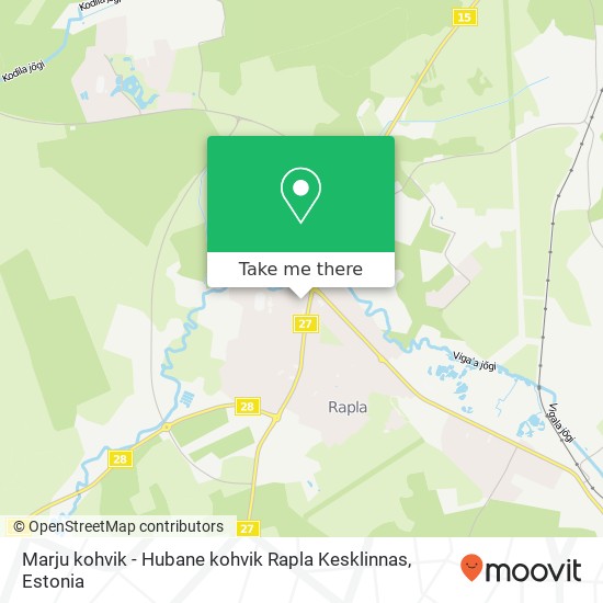 Marju kohvik - Hubane kohvik Rapla Kesklinnas, Hariduse 3 79513 Rapla map