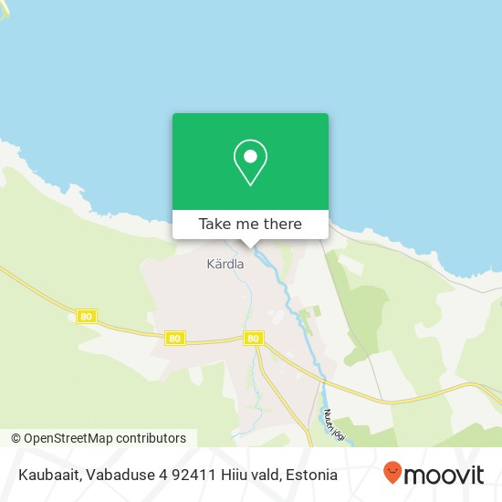 Kaubaait, Vabaduse 4 92411 Hiiu vald map