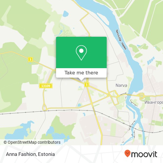 Карта Anna Fashion, 3. Roheline 20605 Narva