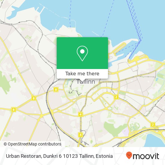 Карта Urban Restoran, Dunkri 6 10123 Tallinn