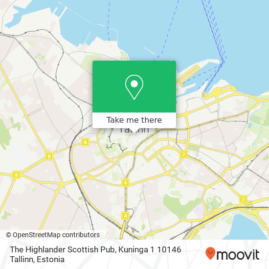 Карта The Highlander Scottish Pub, Kuninga 1 10146 Tallinn