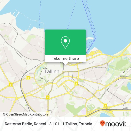 Карта Restoran Berlin, Roseni 13 10111 Tallinn