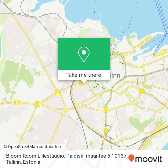 Bloom Room Lillestuudio, Paldiski maantee 5 10137 Tallinn map