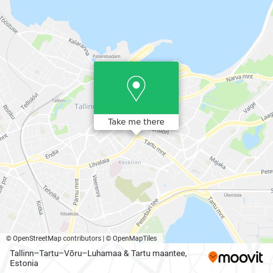 Tallinn–Tartu–Võru–Luhamaa & Tartu maantee map