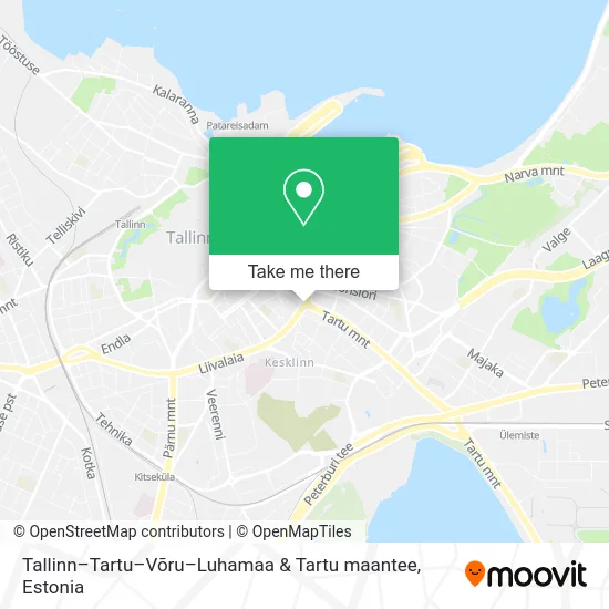 Карта Tallinn–Tartu–Võru–Luhamaa & Tartu maantee