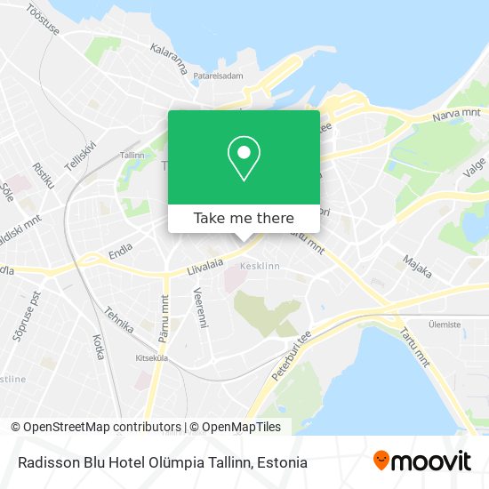Карта Radisson Blu Hotel Olümpia Tallinn