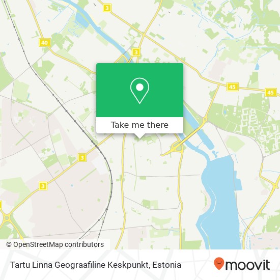 Карта Tartu Linna Geograafiline Keskpunkt