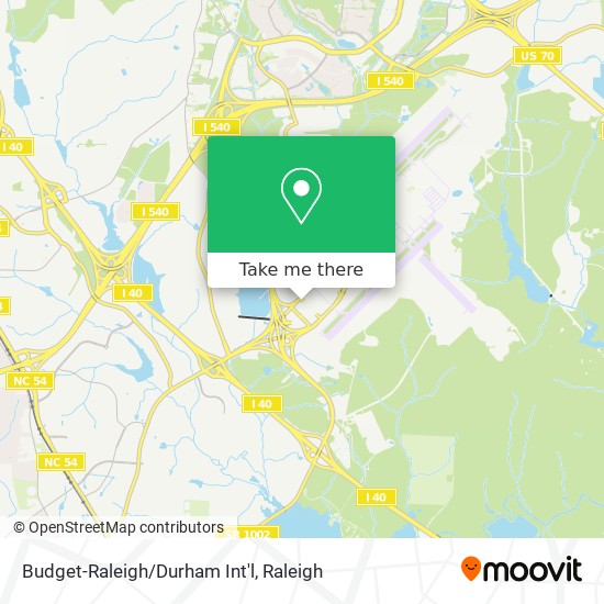 Mapa de Budget-Raleigh/Durham Int'l