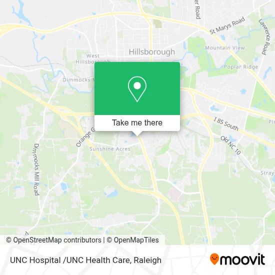 UNC Hospital /UNC Health Care map