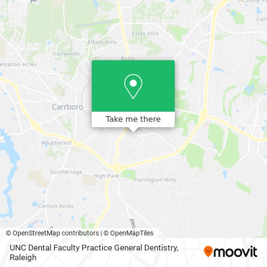 UNC Dental Faculty Practice General Dentistry map