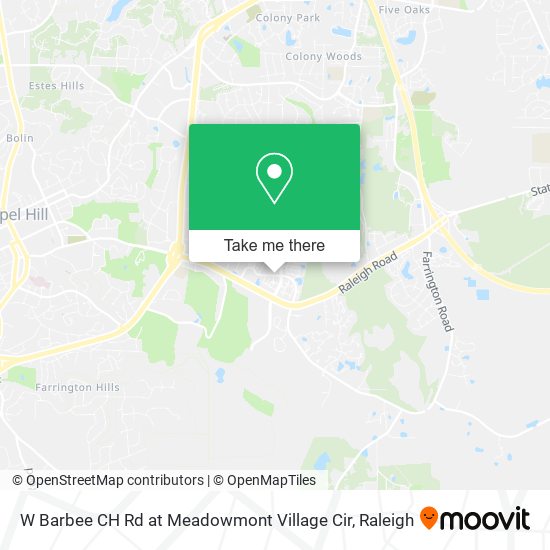 W Barbee CH Rd at Meadowmont Village Cir map