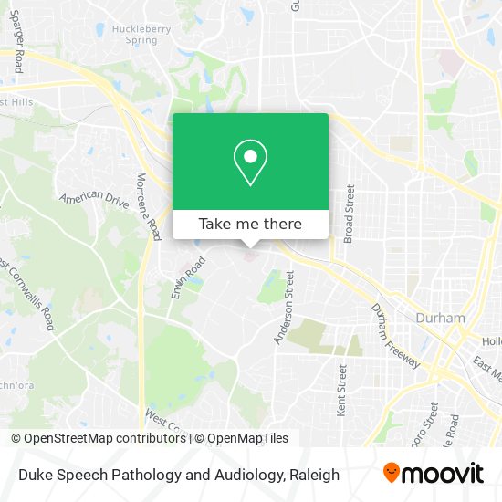 Duke Speech Pathology and Audiology map
