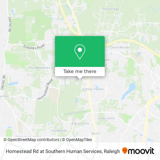 Homestead Rd at Southern Human Services map