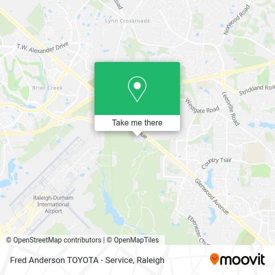 Fred Anderson TOYOTA - Service map