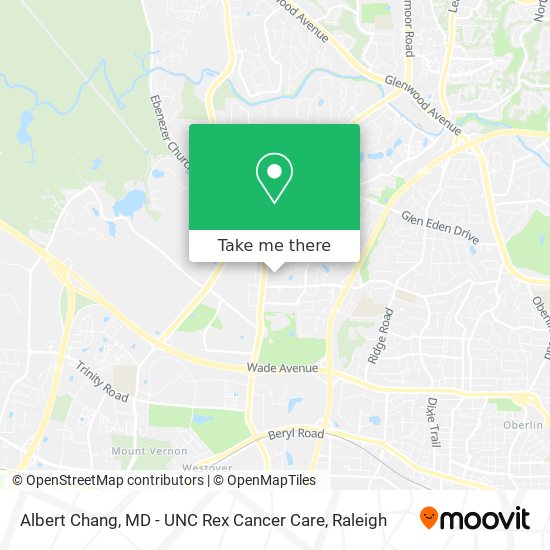 Albert Chang, MD - UNC Rex Cancer Care map