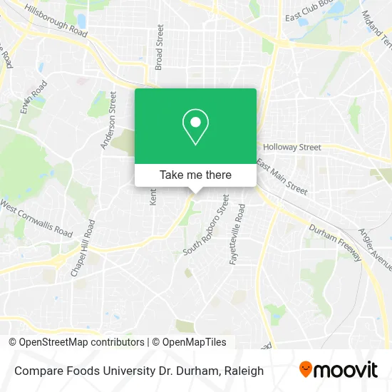 Compare Foods University Dr. Durham map