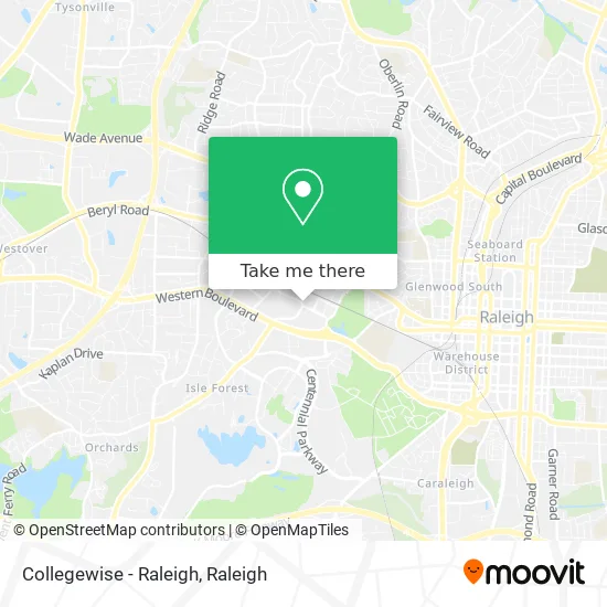 Collegewise - Raleigh map