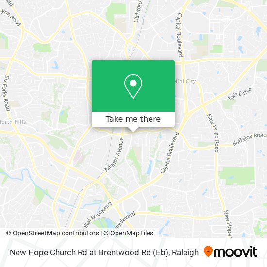 Mapa de New Hope Church Rd at Brentwood Rd (Eb)