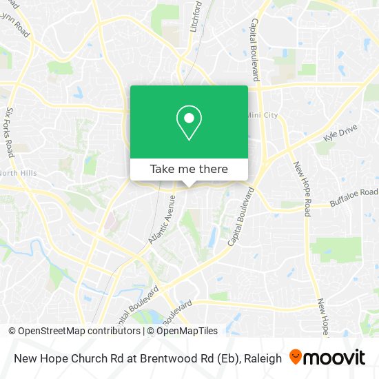 New Hope Church Rd at Brentwood Rd (Eb) map