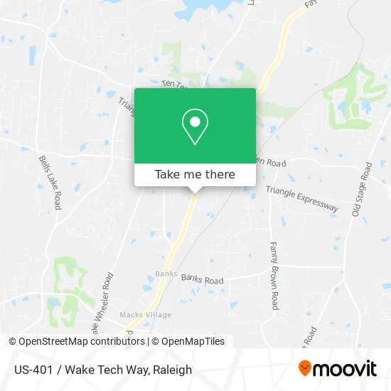 US-401 / Wake Tech Way map