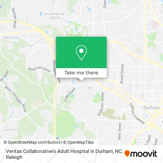 Veritas Collaborative's Adult Hospital in Durham, NC map
