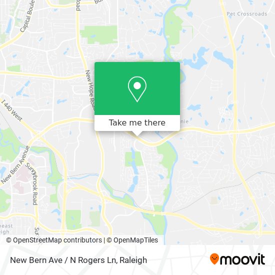 New Bern Ave / N Rogers Ln map