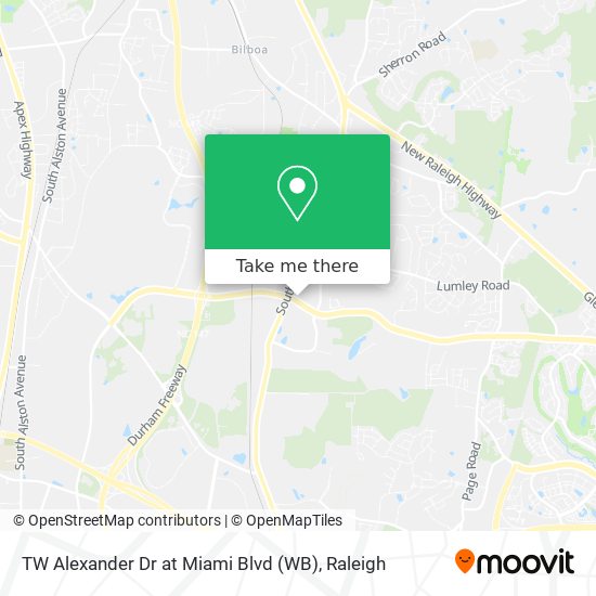 TW Alexander Dr at Miami Blvd (WB) map