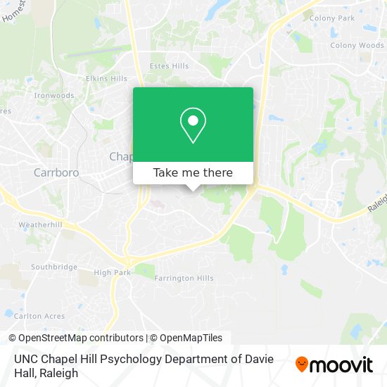 UNC Chapel Hill Psychology Department of Davie Hall map