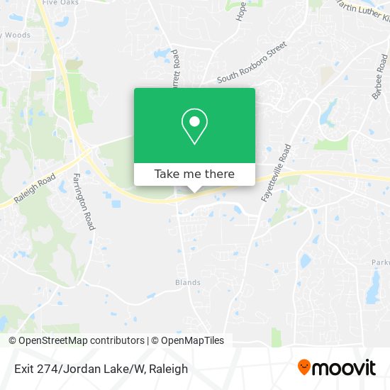 Mapa de Exit 274/Jordan Lake/W