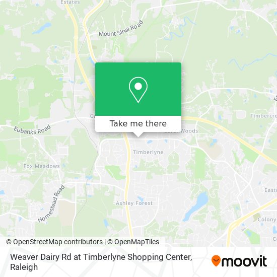 Weaver Dairy Rd at Timberlyne Shopping Center map