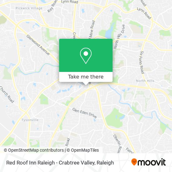 Mapa de Red Roof Inn Raleigh - Crabtree Valley