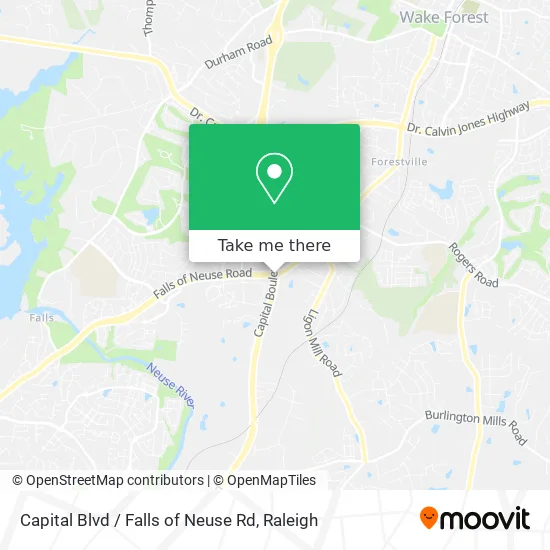 Capital Blvd / Falls of Neuse Rd map
