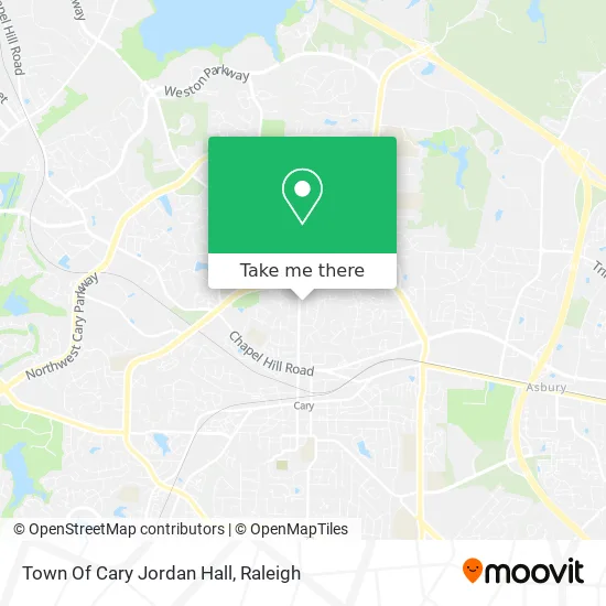 Town Of Cary Jordan Hall map