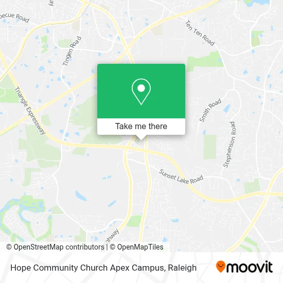 Hope Community Church Apex Campus map