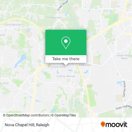 Mapa de Nova Chapel Hill