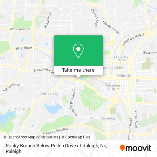 Mapa de Rocky Branch Below Pullen Drive at Raleigh, Nc