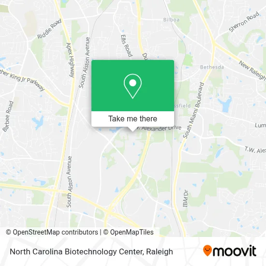 North Carolina Biotechnology Center map