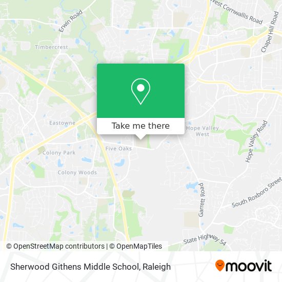 Mapa de Sherwood Githens Middle School