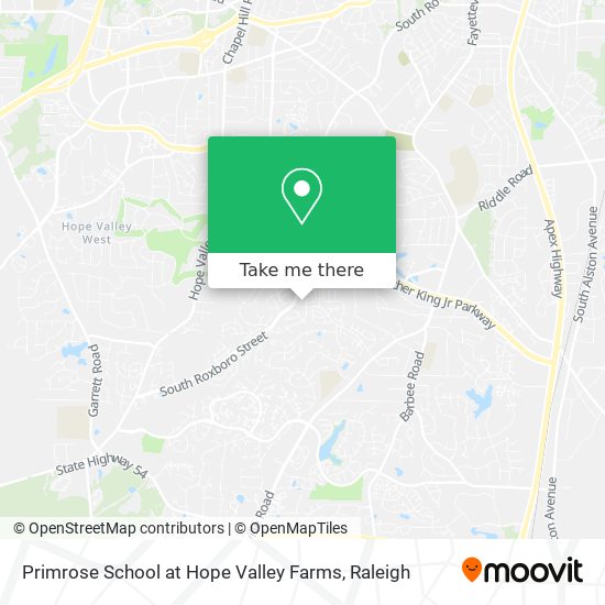 Mapa de Primrose School at Hope Valley Farms