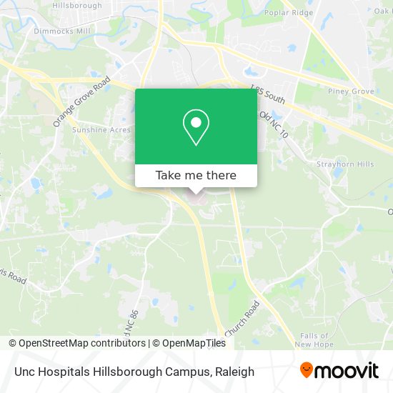 Mapa de Unc Hospitals Hillsborough Campus