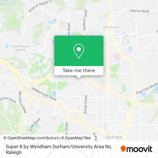 Mapa de Super 8 by Wyndham Durham / University Area Nc