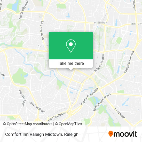 Comfort Inn Raleigh Midtown map