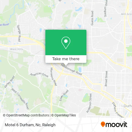 Motel 6 Durham, Nc map