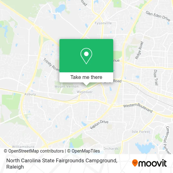 North Carolina State Fairgrounds Campground map